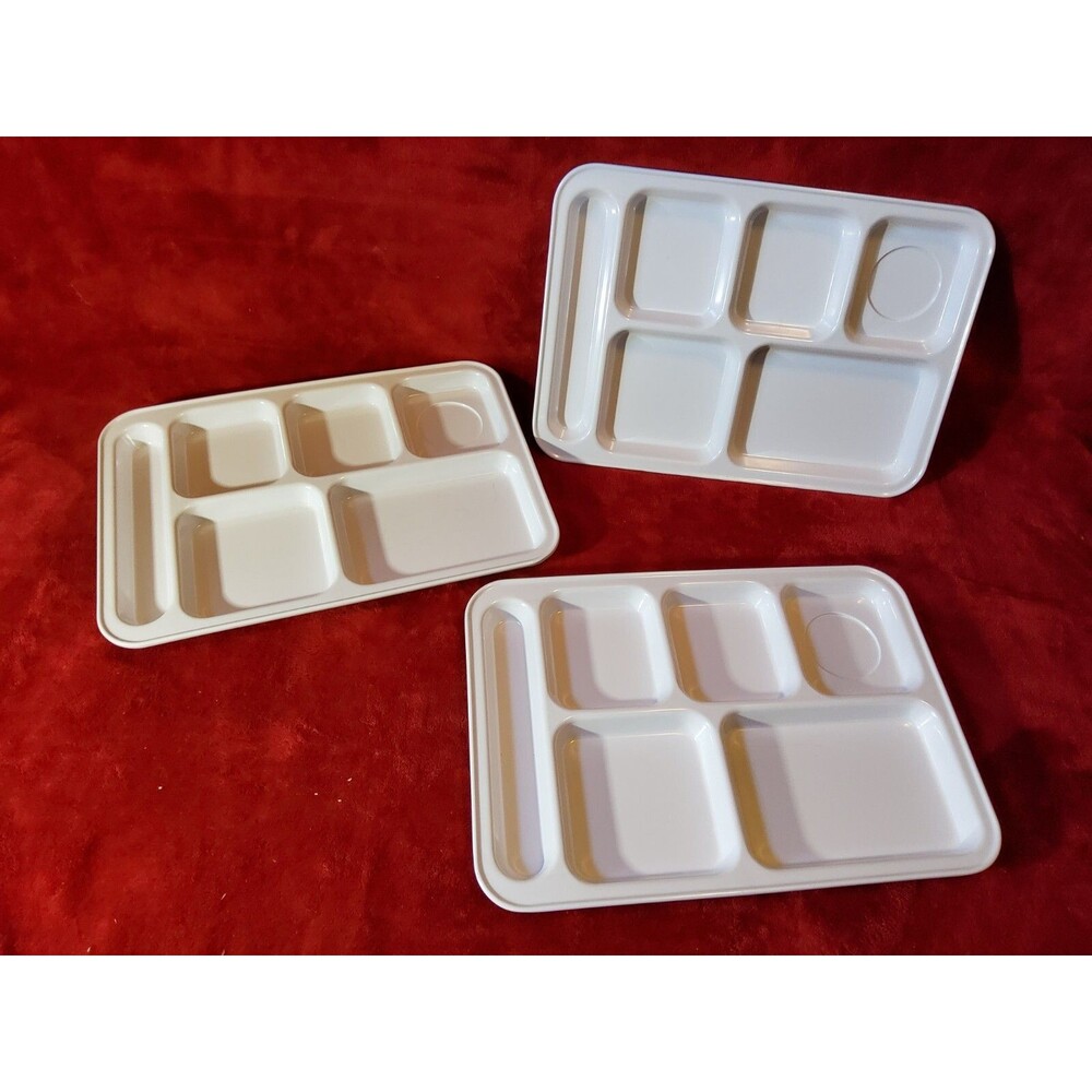 Lot Of 3 Divided Food Cafeteria Trays Thanksgiving Christmas Holidays Dinner